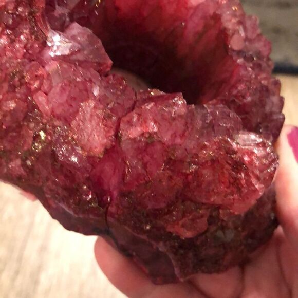 Burgundy Geode Tea light Votive Candle Holder - Picture 4 of 5
